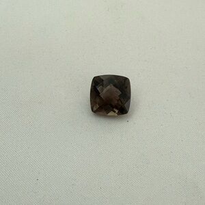 Faceted Cushion Smoky Quartz Stone - Deep Brown
